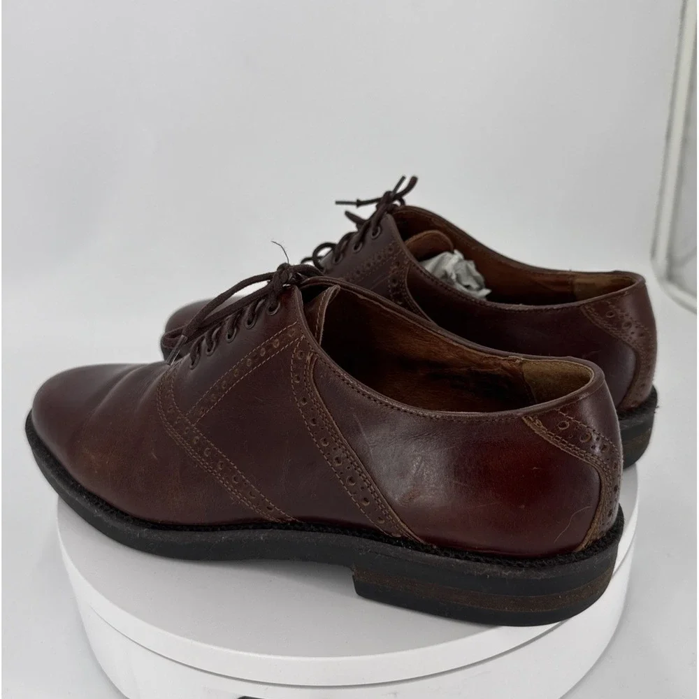 Johnston &‎ Murphy Brown Leather Plain Toe Dress Shoes Men's Size 11 M / Italy